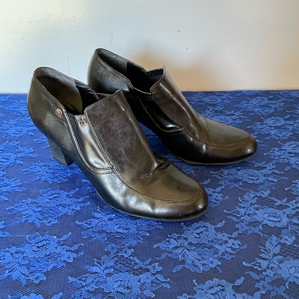 Franco Sarto Black Ankle Booties, Size 8